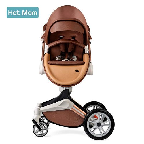  [아마존베스트]Baby Stroller 360 Rotation Function,Hot Mom Pushchair Pram,2020 New Style Coffee