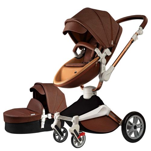  [아마존베스트]Baby Stroller 360 Rotation Function,Hot Mom Pushchair Pram,2020 New Style Coffee