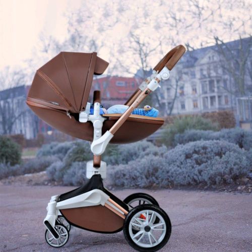  [아마존베스트]Baby Stroller 360 Rotation Function,Hot Mom Pushchair Pram,2020 New Style Coffee