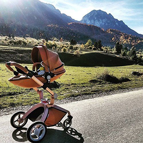  Baby Stroller 2018, Hot Mom 3 in 1 Baby Carriage with Bassinet Combo,Brown,Baby Bid Gift