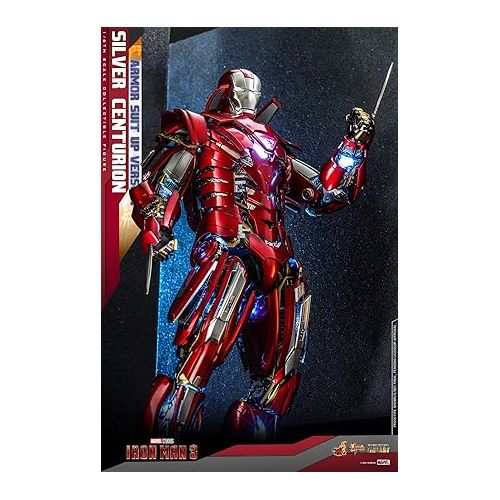 핫토이즈 Hot Toys 1:6 Iron Man Mark XXXIII Armour Suit Up - Silver Centurion - Iron Man 3, Red