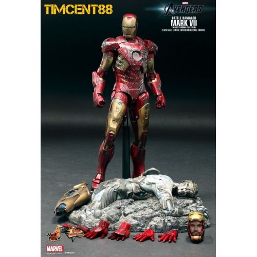 핫토이즈 Hot Toys MMS196 Avengers Iron Man Mark VII 7 Battle Damaged Movie Promo Sealed