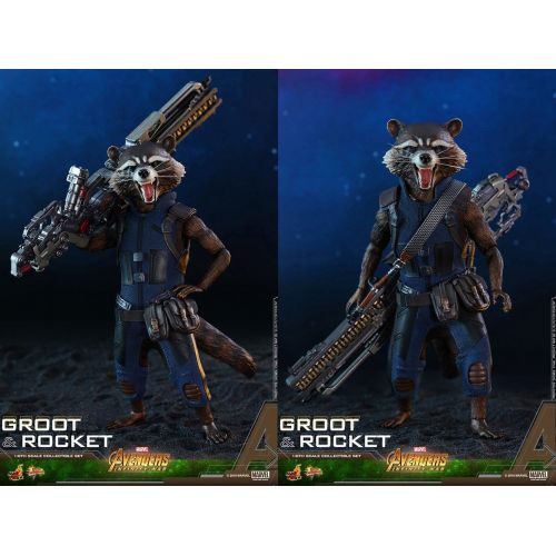 핫토이즈 Hot Toys Groot & Rocket (2-in-1 Set) 16 Sixth Scale Collectible Action Figure Avengers: Infinity War - Movie Masterpiece Series Marvel Cinematic Universe MCU