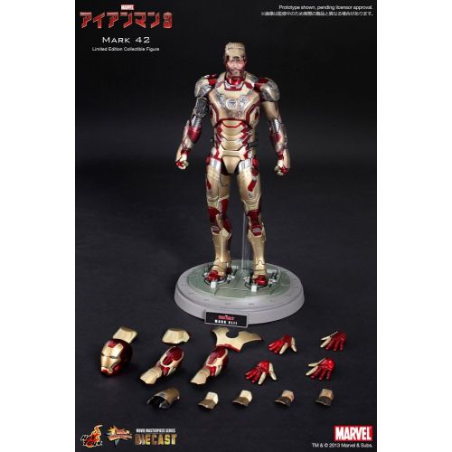 핫토이즈 Hot Toys Iron Man 3 Movie Masterpiece Iron Man Mark XLII Collectible Figure