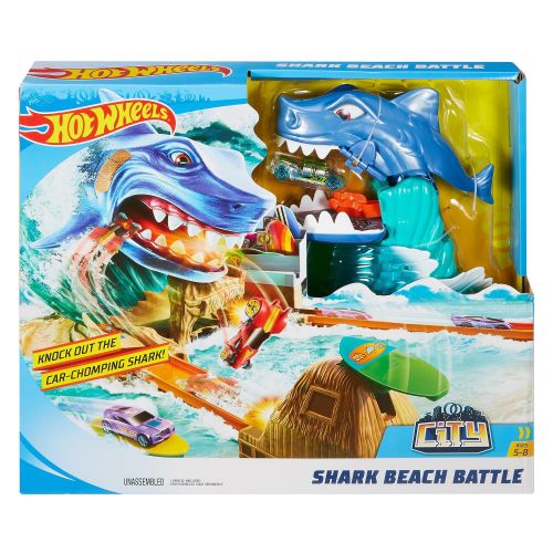  Hot Wheels City Shark Beach Battle Play Set for Ages 5Y+