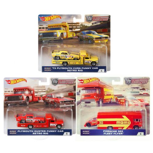  2018 Hot Wheels 50th Anniversary Car Culture Team Transport Set of 3 Car, Snake, Mongoose & Porsche 164 Scale Diecast Vehicles