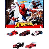 Hot Wheels Marvel Spider-Man Toy Cars 5-Pack in 1:64 Scale, Set of 5: Spider-Man, Proto-Suit Spider-Man, Miles Morales, Spider-Gwen & Venom