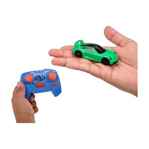  Hot Wheels 1:64 Scale RC Toy Car, Remote-Control Porsche 911 for On & Off Track Racing with USB Cable for Recharging