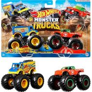 Hot Wheels Monster Trucks Toy Trucks 2-Pack, Demolition Doubles Set of 2 Vehicles in 1:64 Scale, for Kids & Collectors (Styles May Vary)