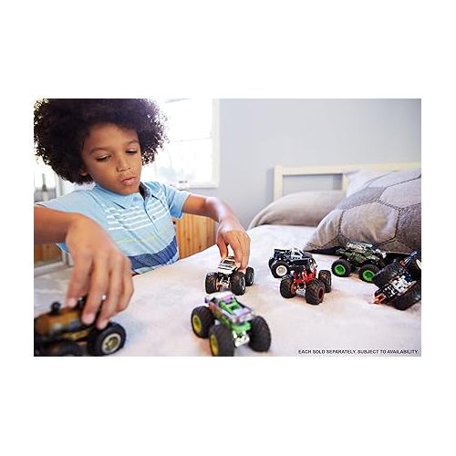  Hot Wheels Monster Trucks, 1 Toy Truck in 1:64 Scale & 1 Crushable Car (Styles May Vary)