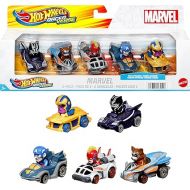 Hot Wheels Marvel RacerVerse 5-Pack of Die-Cast 1:64 Scale Toy Cars with Character Drivers, Use On or Off Hot Wheels Track
