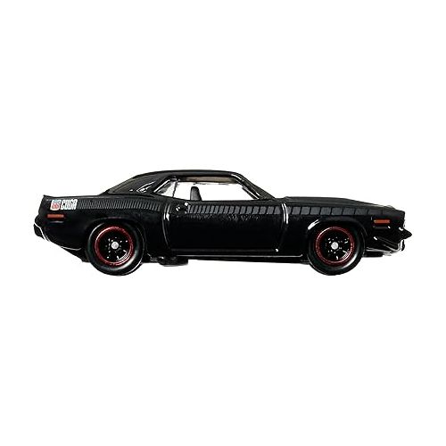  Hot Wheels Toy Car, Premium Fast & Furious 1:64 Scale Die-Cast 1970 Plymouth AAR Cuda for Collectors Inspired by Fast Movie Franchise
