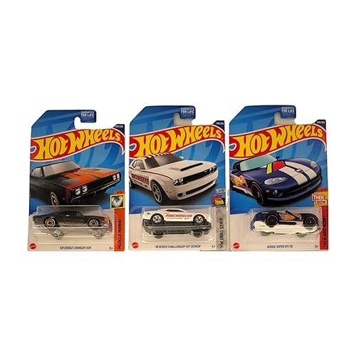  Hot Wheels 2022 Muscle Cars Set of 5 Diecast Vehicles from L2593 Release with Chargers, Camaros, Viper and More