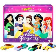 Hot Wheels Mattel Disney Princess Character Car 5-Pack, 5 Toy Cars in 1:64 Scale: Mulan, Snow White, Belle, Jasmine & Ariel