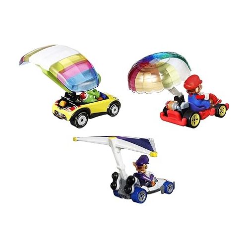  Hot Wheels Super Mario Character Car 3-Packs with 3 Character Cars in 1 Set, Gift for Kids & Collectors Ages 3 Years Old & Up
