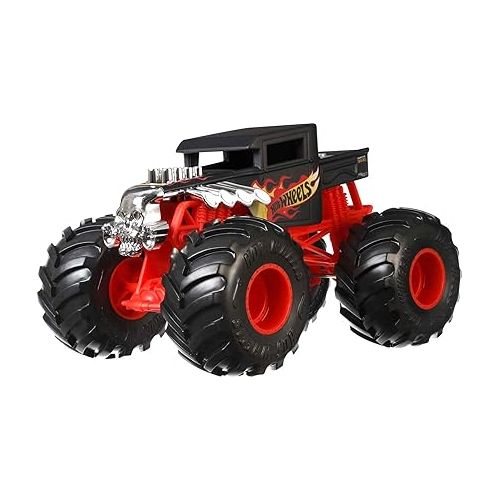  Hot Wheels Toy Monster Trucks, Oversized Die-Cast Bone Shaker in 1:24 Scale, Play Vehicle for Kids & Collectors