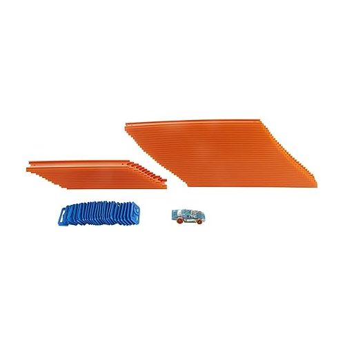  Hot Wheels Track Builder Car & Mega Track Pack, 87 Component Parts for 40-ft of Track & 1:64 Scale Toy Car (Amazon Exclusive)