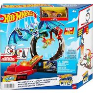 Hot Wheels City Toy Car Track Set, Bat Loop Attack with Adjustable Loop & Launcher, 1:64 Scale Toy Vehicle, Connects to Other Sets