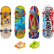 Hot Wheels Skate Tricked Out Pack, 4 Themed Fingerboards & 2 Pairs of Skate Shoes, Includes 1 Exclusive Set (Styles May Vary)