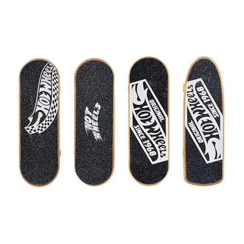  Hot Wheels Skate Tricked Out Pack, 4 Themed Fingerboards & 2 Pairs of Skate Shoes, Includes 1 Exclusive Set (Styles May Vary)