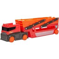 Hot Wheels Toy Car Track Set, Mega Hauler with 6 Expandable Levels, Storage for Up to 50 1:64 Scale Vehicles, Connects to Other Sets & Tracks