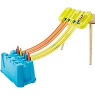 Hot Wheels Track Builder Playset, Multi-Lane Speed Box, 18 Component Parts with Storage, 2 Toy Cars in 1:64 Scale