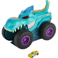 Hot Wheels Monster Trucks Car Chompin' Mega-Wrex, Large Toy Monster Truck & 1:64 Scale Toy Car, Eats & Poops 1:64 Scale Vehicles