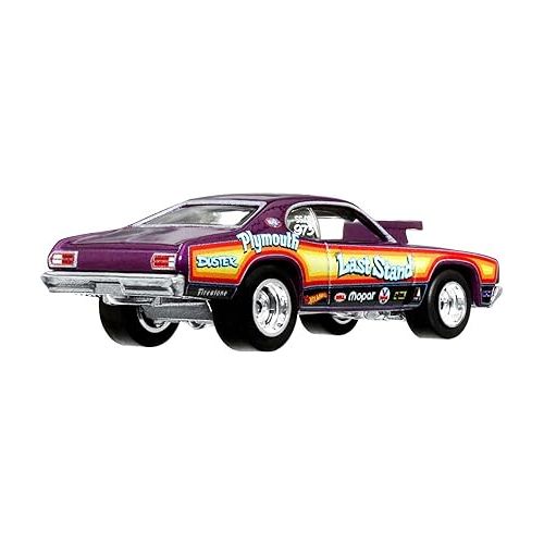  Hot Wheels Car Culture Circuit Legends Vehicles for 3 Kids Years Old & Up, 73 Plymouth Duster, Premium Collection of Car Culture 1:64 Scale Vehicles