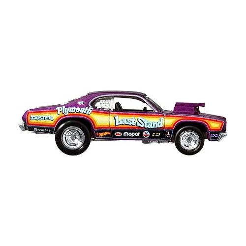 Hot Wheels Car Culture Circuit Legends Vehicles for 3 Kids Years Old & Up, 73 Plymouth Duster, Premium Collection of Car Culture 1:64 Scale Vehicles