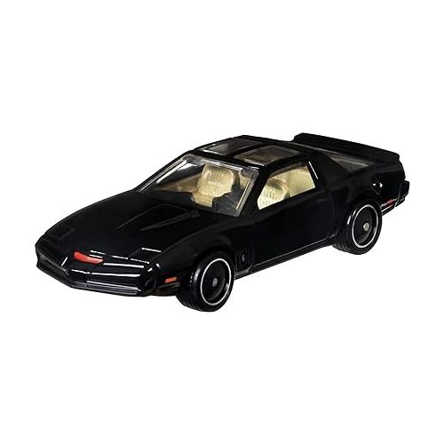  Hot Wheels Retro Entertainment Collection of The Knight Rider KITT 1:64 Scale Vehicle from Blockbuster Movies, TV, & Video Games, Iconic Replicas for Play or Display, Gift for Collectors