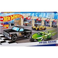 Hot Wheels ABC Racers, Set of 26 1:64 Scale Toy Cars with Authentic Decos & Alphabet Letter on Each, Learning Toys