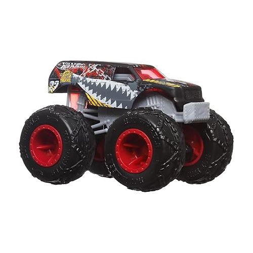  Hot Wheels Monster Trucks, 1:64 Scale Monster Trucks Toy Trucks, Set of 4, Giant Wheels, Favorite Characters and Cool Designs (Amazon Exclusive)