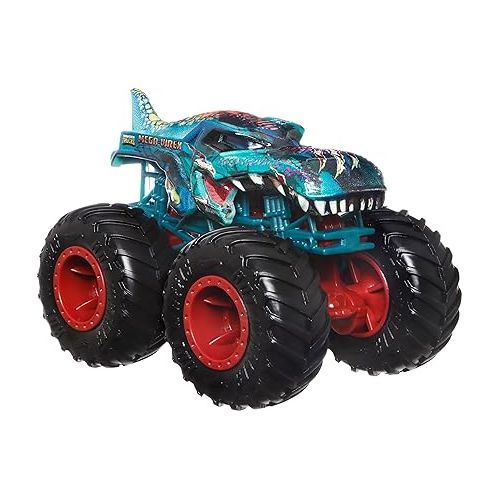 Hot Wheels Monster Trucks, 1:64 Scale Monster Trucks Toy Trucks, Set of 4, Giant Wheels, Favorite Characters and Cool Designs (Amazon Exclusive)