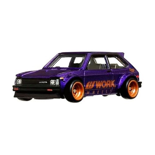  Hot Wheels Car Culture Circuit Legends Vehicles for 3 Kids Years Old & Up, 81 Toyota Starlet Kp61, Premium Collection of Car Culture 1:64 Scale Vehicles