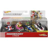 Hot Wheels Mario Kart Characters and Karts as Die-Cast Toy Cars 4-Pack (Amazon Exclusive)