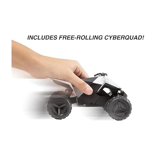  Hot Wheels RC 1:10 Tesla Cybertruck Radio-Controlled Truck & Electric Cyberquad, Custom Controller, Speeds to 12 MPH, Working Headlights & Taillights, for Kids & Collectors