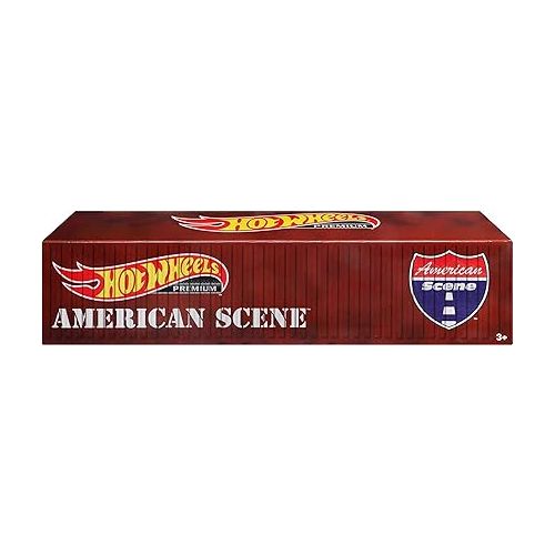  Hot Wheels Premium Car Culture American Scene Toy Vehicles, 5-Pack of 1:64 Scale American-Made Models, Real Riders Tires, Metal/Metal Body & Chassis