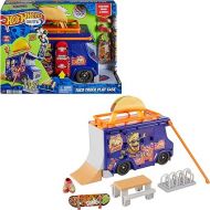 Hot Wheels Skate Taco Truck Play Case, Portable Fingerboard Skate Set with 1 Exclusive Board, 1 Pair of Removable Skate Shoes & Storage