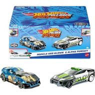 Hot Wheels 1:43 Scale Pull-Back Speeders 2-Pack, Rolomatic Engine or Door, Trunk or Hood That Opens (Styles May Vary) (Amazon Exclusive)