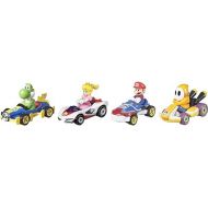 Hot Wheels Mario Kart Toy Vehicle 4-Pack, Collectible Set of 4 Fan-Favorite Characters includes First-Appearance Orange Shy Guy
