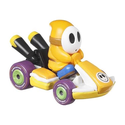  Hot Wheels Mario Kart Toy Vehicle 4-Pack, Collectible Set of 4 Fan-Favorite Characters includes First-Appearance Orange Shy Guy