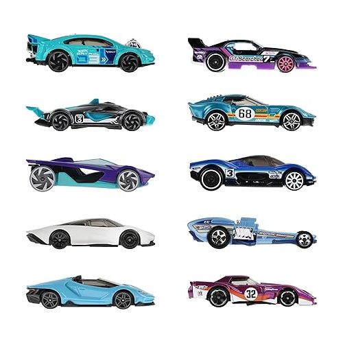  Hot Wheels Toy Cars, 10-Pack of Race Cars, Includes 1:64 Scale Corvette, Lamborghini, McLaren & Hot Wheels Originals (Amazon Exclusive)