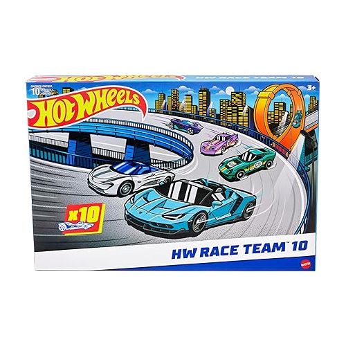  Hot Wheels Toy Cars, 10-Pack of Race Cars, Includes 1:64 Scale Corvette, Lamborghini, McLaren & Hot Wheels Originals (Amazon Exclusive)