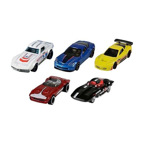  Hot Wheels 5-Car Pack of 1:64 Scale Vehicles, Gift for Collectors & Kids Ages 3 Years Old & Up