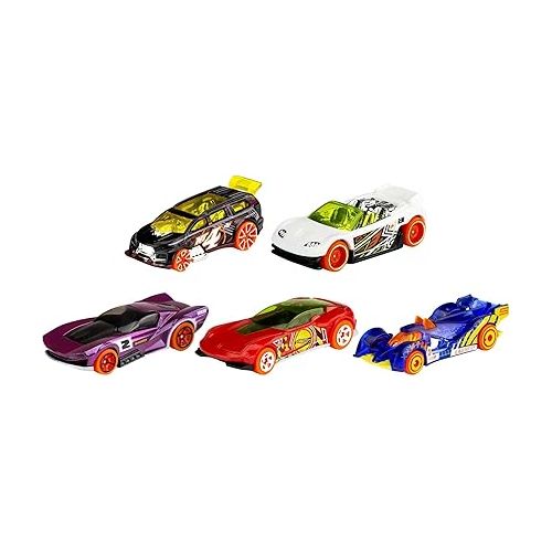  Hot Wheels 5-Car Pack of 1:64 Scale Vehicles, Gift for Collectors & Kids Ages 3 Years Old & Up