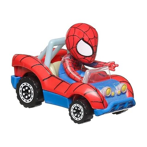  Hot Wheels RacerVerse Toy Cars 2-Pack, Set of 2 Die-Cast Vehicles with Character Driver, Optimized for Track Performance : Spider Man & Green Goblin