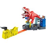 Hot Wheels GFH88 - City T-Rex Attacke Dinosaurier Trackset Spielset mit Auto, Spielzeug ab 5 Jahren