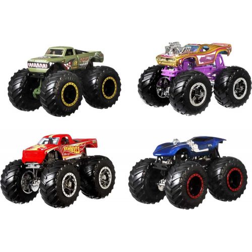  Hot Wheels Monster Trucks 1: 64, 4 Pack Vehicles (Styles May Vary)