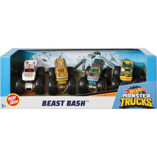  Hot Wheels Monster Trucks 1: 64, 4 Pack Vehicles (Styles May Vary)