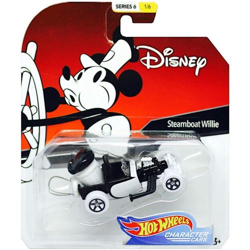  Disney Hot Wheels Steamboat Willie Character Car, Series 6, 1:64 Scale